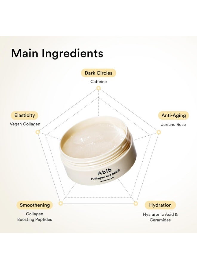 ابيب لصقات العين بالكولاجين من روز جيريشو 90غ/60 حبة (30 زوج) ، لصقات تحت العين الكورية للعيون المنتفخة والهالات السوداء، مضادة للتجاعيد، كولاجين - Image 4